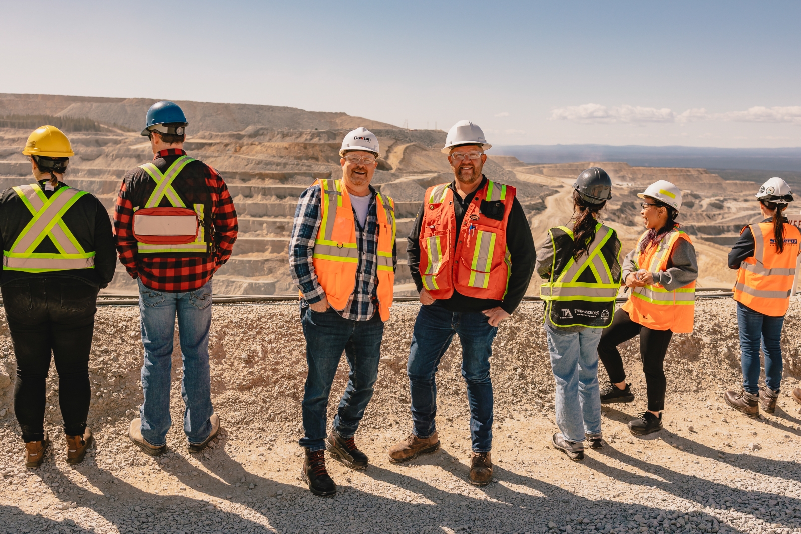 Shane Gowans and Matt Graham overlooking Gibraltar Mine in British Columbia during an industry tour.
